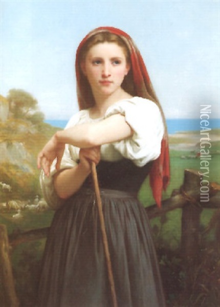 Jeune Bergere Oil Painting - William-Adolphe Bouguereau