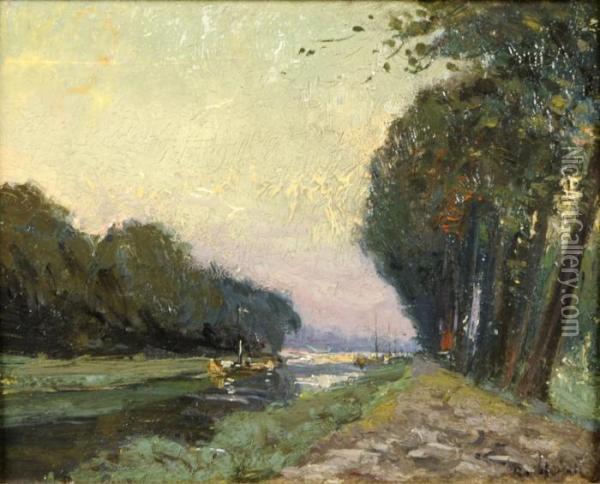 Paysage Avec Canal Oil Painting - Richard Heintz