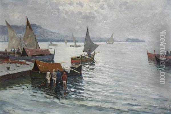Fishermen In The Bay Of Naples Oil Painting - Lazzaro Pasini