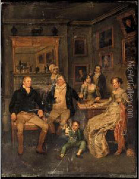 A Family Portrait Oil Painting - Edward Bird