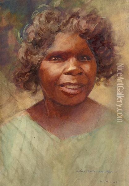 Aboriginal Girl Oil Painting - Benjamin Edwin Minns