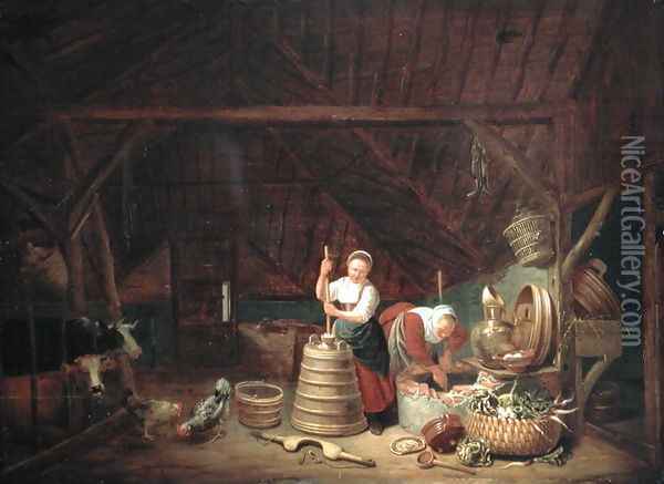 Dutch Barn Oil Painting - Dirck Wyntrack