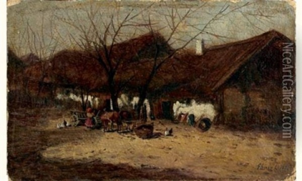 Maison Hongroise Oil Painting - Lajos Deak Ebner
