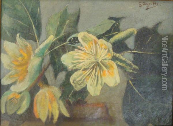Fleurs, Les Roses De Noel Oil Painting - Georgette Agutte