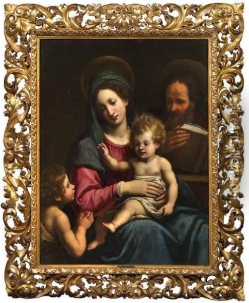 Madonna Con Bambino, San Giusepe E San Giovannino Oil Painting - Matteo Rosselli