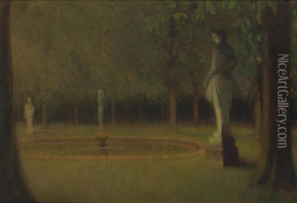 Les Statues Dans Le Parc De Versailles Oil Painting - Henri Eugene Augustin Le Sidaner