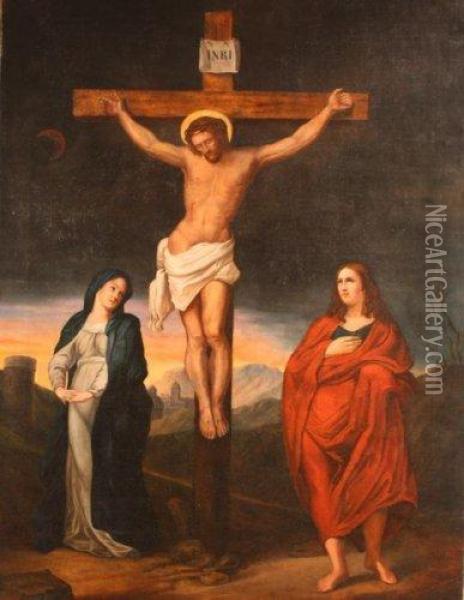 Crucifixion Oil Painting - Louis Larche
