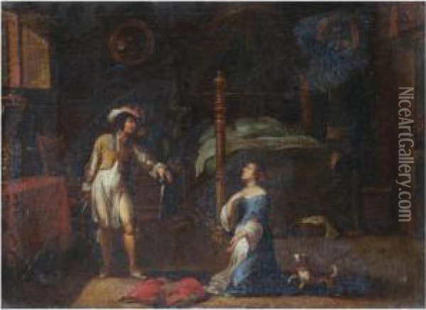 Tarquin And Lucretia Oil Painting - Cornelis de Wael