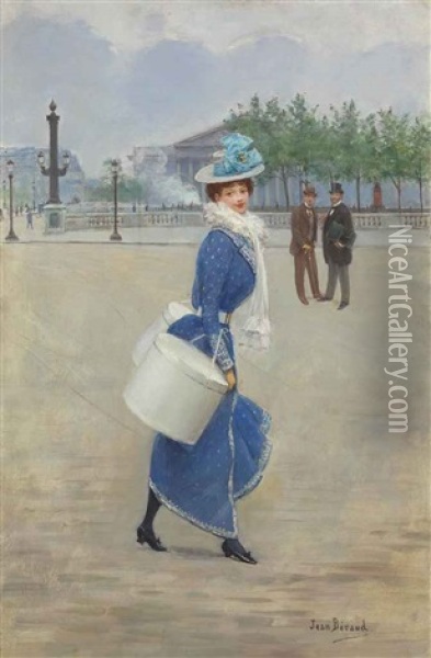 Sur La Place De La Concorde Oil Painting - Jean Beraud