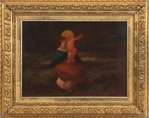 Madonna And Child Oil Painting - Robert Loftin Newman