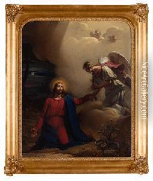Christus Pa Oljeberget Oil Painting - Johan Gustav Sandberg
