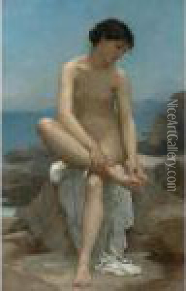The Bather Oil Painting - William-Adolphe Bouguereau