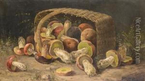 The Mushroom Harvest Oil Painting - Porfiri Egorovich Pilaev