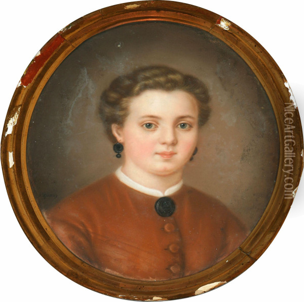Portrait Of A Younggirl Oil Painting - Amanda Kjellberg