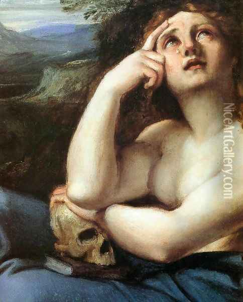 The Penitent Magdalen in a Landscape (detail) Oil Painting - Annibale Carracci