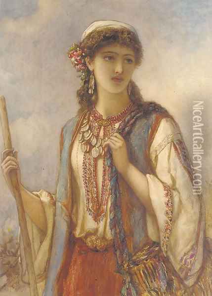 The gipsy maid Oil Painting - Auguste Jules Bouvier, N.W.S.
