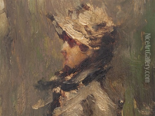Portrait Of A Lady Oil Painting - Luigi Conconi