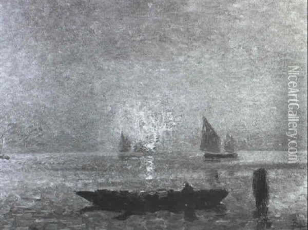 Sonnenuntergang Auf Dem Meer Oil Painting - Beppe Ciardi