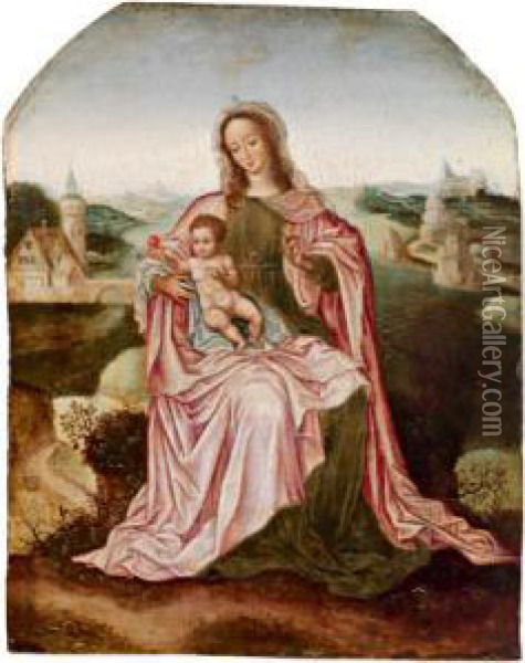 Maria Mit Dem Kind In Einer Landschaft Oil Painting - Jan Mabuse