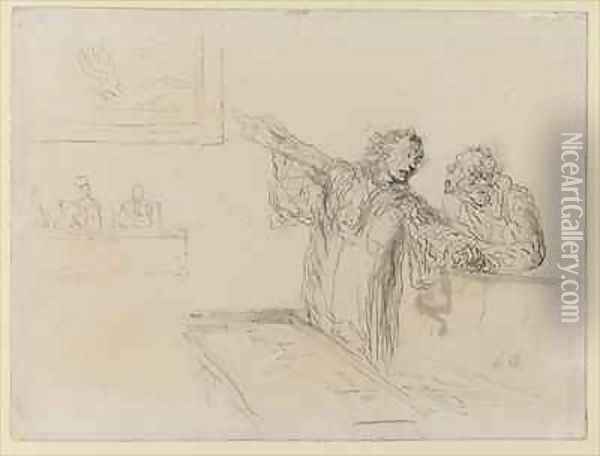 La Defense Oil Painting - Honore Daumier