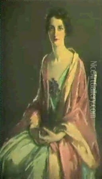 Portrait Of Miss Julia Mcguire Oil Painting - John Lavery