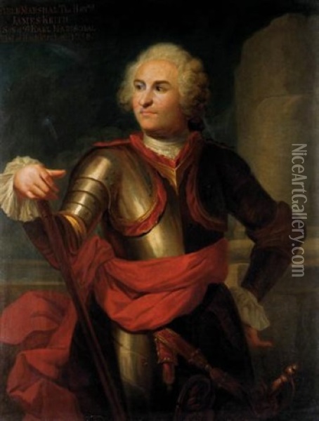Portrait Of Field Marshal, The Hon. James Keith Oil Painting - Alexis-Simon Belle