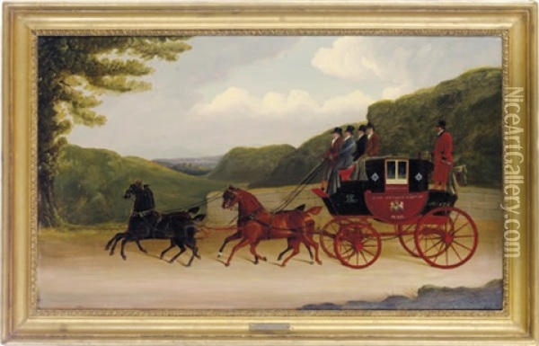 Birmingham And London Royal Mail Carriage Oil Painting - David (of York) Dalby