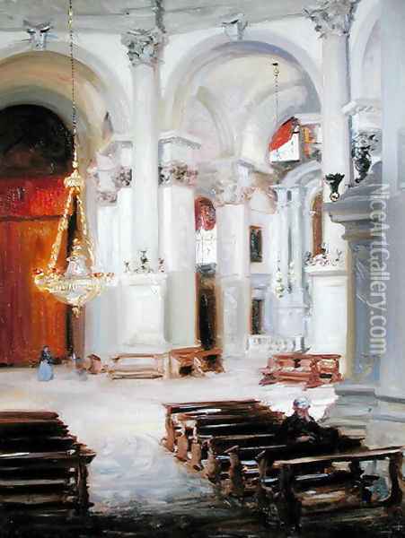 Interior of the Salute, Venice Oil Painting - Francis Campbell Boileau Cadell