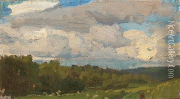 Wolken Oil Painting - Otto Reiniger