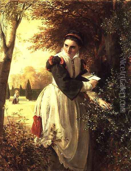 The Love Letter Oil Painting - John Callcott Horsley