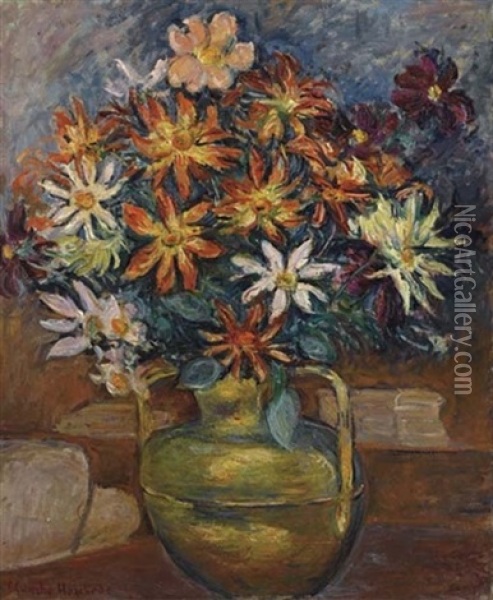 Fleurs Dans Un Vase De Cuivre Oil Painting - Blanche Hoschede-Monet