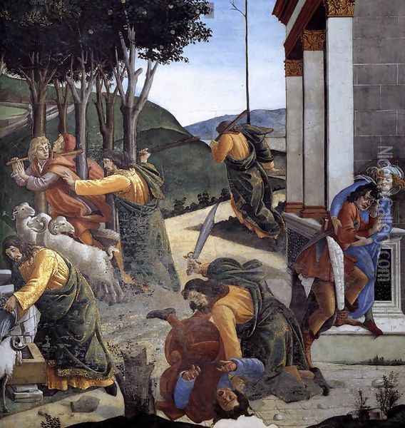 The Trials and Calling of Moses (detail 7) 1481-82 Oil Painting - Sandro Botticelli
