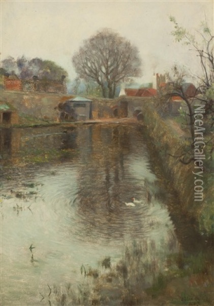 The Mill Stream Oil Painting - Thomas Bromley Blacklock