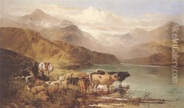 In The Highlands Oil Painting - Joseph Adam
