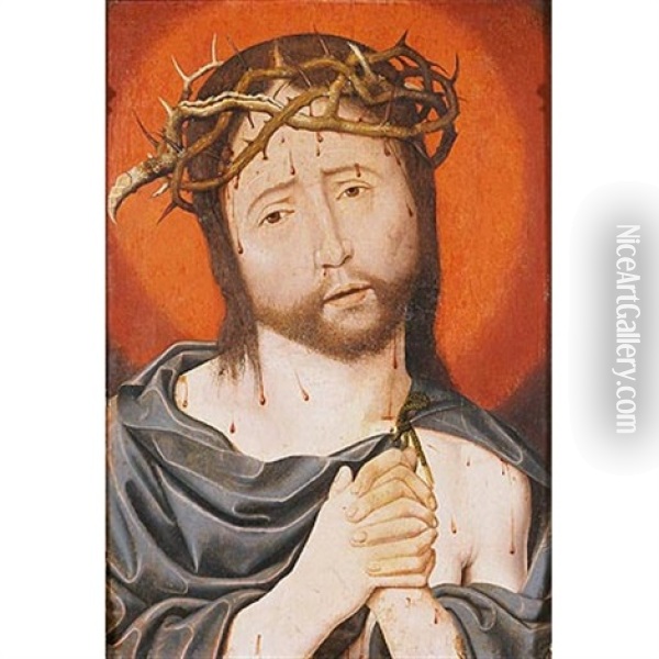 Cristo Varon De Dolores Oil Painting - Jan (Joannes Sinapius) Mostaert