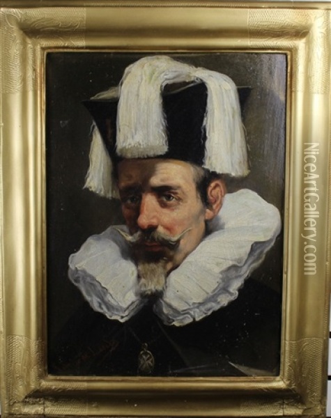 Portrait Of A Gentleman Oil Painting - Jose Maria Rodriguez De Losada