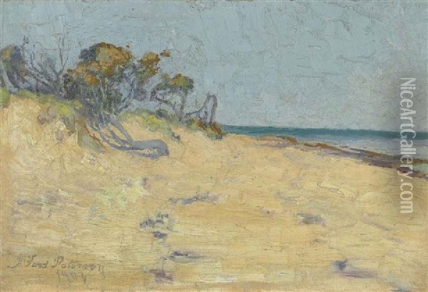 Dunes And Tea Trees Oil Painting - John Ford Paterson