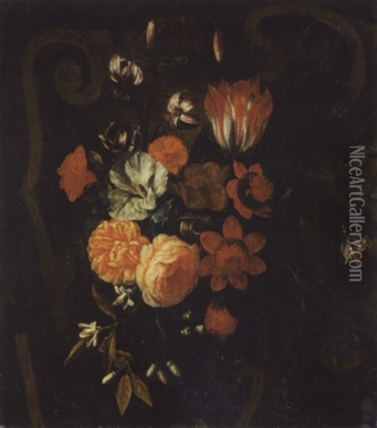 Blumengirlande Oil Painting - Frans Van Everbroeck
