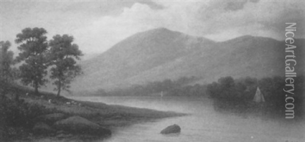River Landscape Oil Painting - Samuel Lancaster Gerry