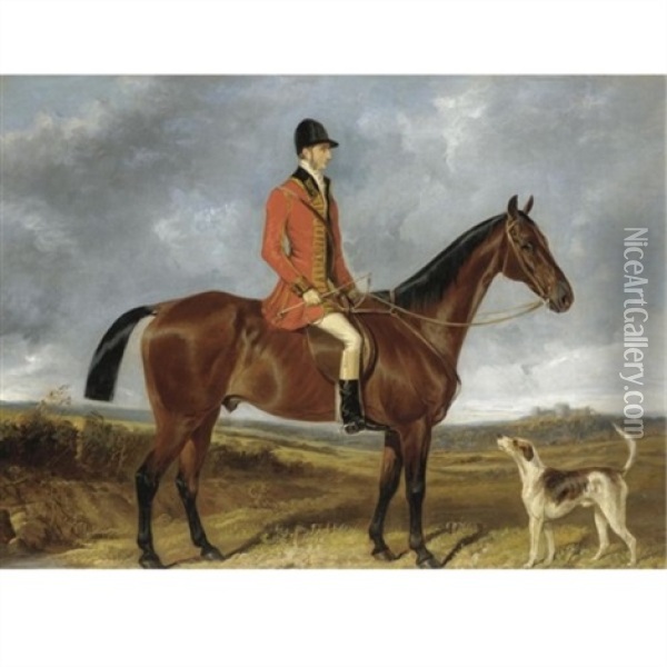 Portrait Of Charles Davis, Huntsman To The Royal Buckhounds Oil Painting - Sir Francis Grant