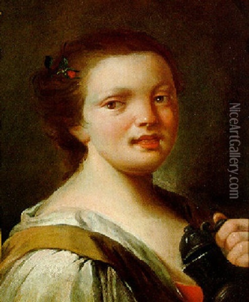 Bildnis Einer Jungen Frau Oil Painting - Domenico Maggiotto