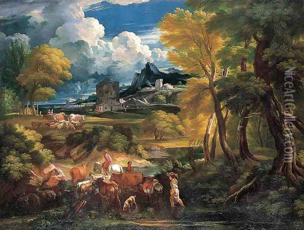 Bucolic Landscape Oil Painting - Pieter the Younger Mulier