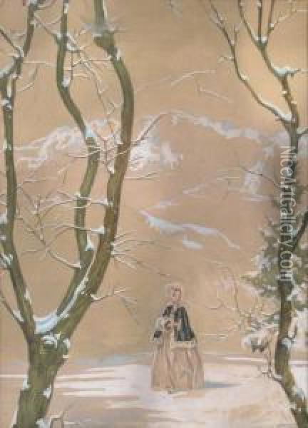 Winter Landscape Oil Painting - Misu Teisanu