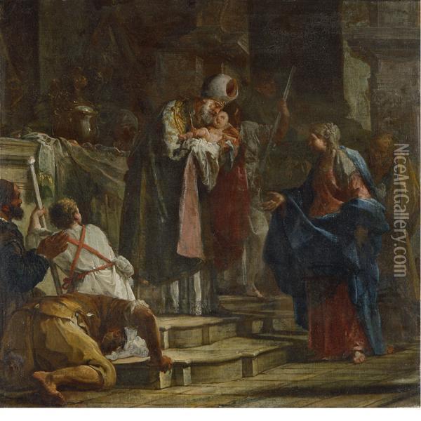 Presentazione Di Gesu Al Tempio Oil Painting - Giovanni Battista Crosato