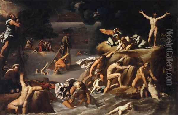 The Flood Oil Painting - Antonio Carracci