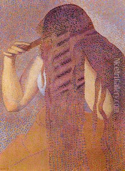Woman Combing her Hair 1892 Oil Painting - Henri Edmond Cross