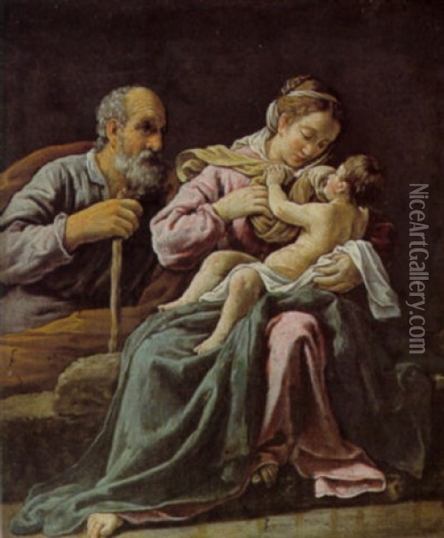 Madonna Con Bambino E San Giuseppe Oil Painting - Marcantonio Bassetti