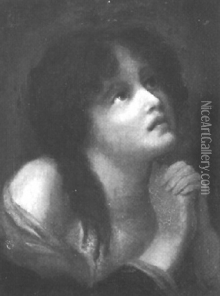 Junge Frau In Anbetender Haltung Oil Painting - Jean Baptiste Greuze