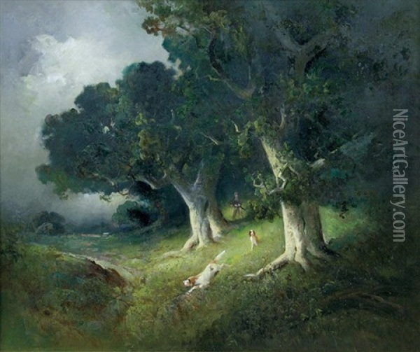 Hunting Quail In The Foothills Oil Painting - Thomas Oxley Miller