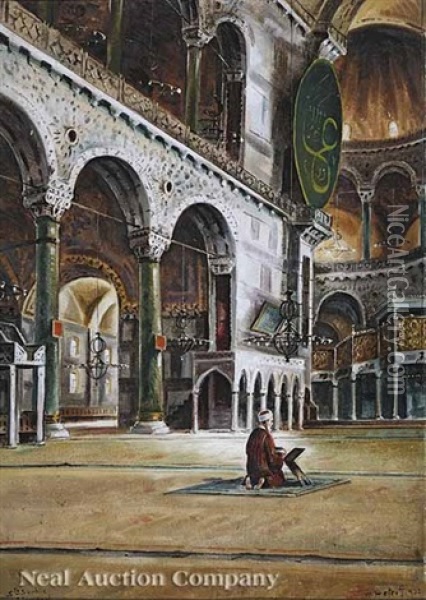 St. Sophia, Istanbul Oil Painting - Wladimir Petroff